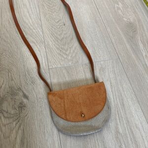 Petite Hautes Leather and Silver Glitter Small Purse So cute